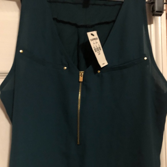 New with tag Express sleeveless v neck top with front zipper size S - Picture 3 of 4